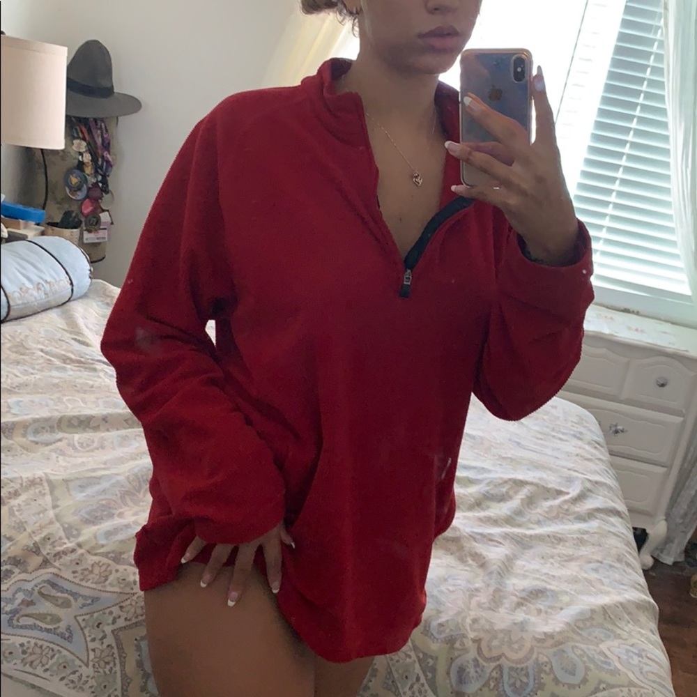 Adidas Red Half-Zip Sweater!